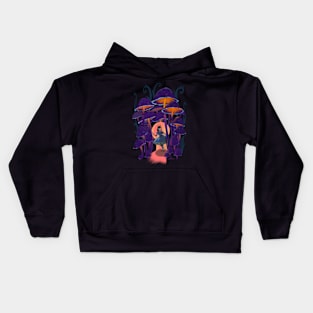 Alice in mushroom wonderland Kids Hoodie